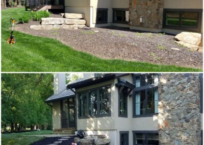 Flagstone/Mulch -Before & After