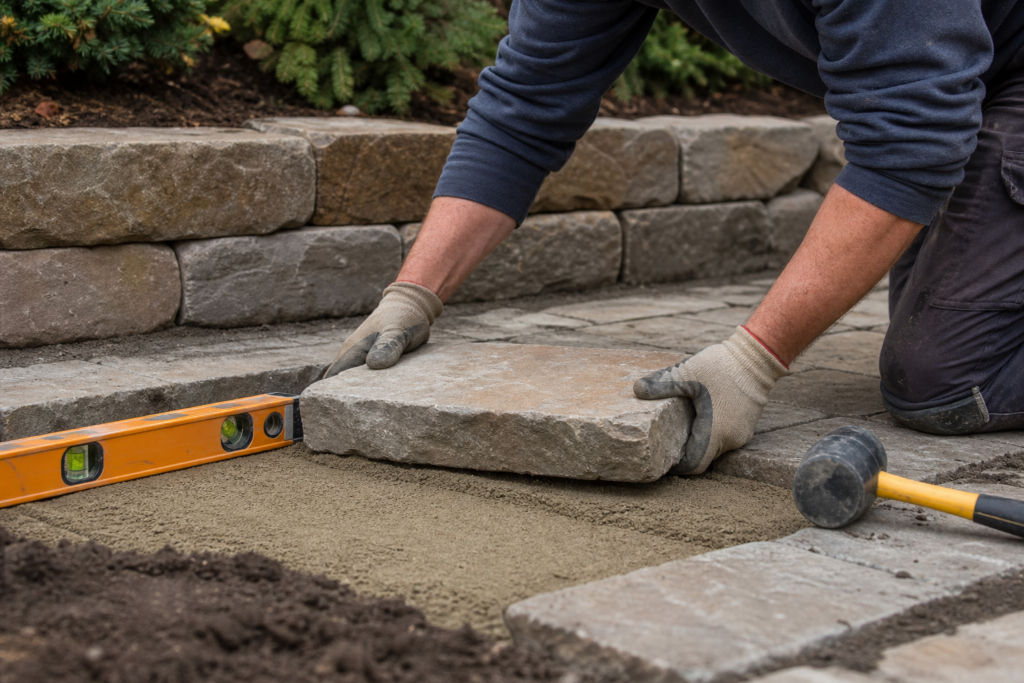 Landscaping and hardscaping paver installation in Lenexa, KS by 4T Total Lawn
