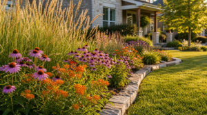 Native plants for Kansas landscapes with pollinator flowers in a drought-tolerant Kansas City yard